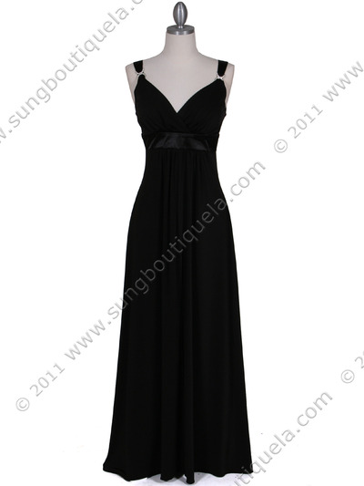 1533 Black Evening Dress - Black, Front View Medium