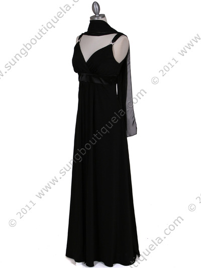 1533 Black Evening Dress - Black, Alt View Medium