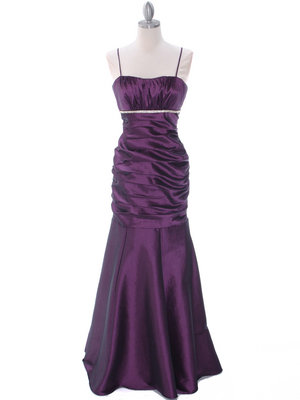 1546 Plum Taffeta Evening Dress, Plum