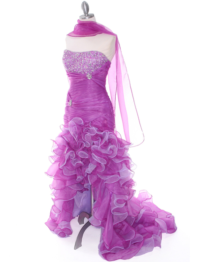1614 Purple Prom Dress - Purple, Alt View Medium