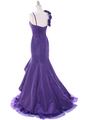 1616 Purple Taffeta Prom Evening Gown - Purple, Back View Thumbnail
