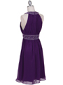 161 Purple Beaded Cocktail Dress - Purple, Back View Thumbnail