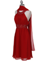 161 Red Beaded Cocktail Dress - Red, Alt View Thumbnail