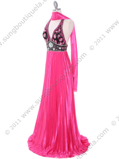 162 Hot Pink Evening Dress - Hot Pink, Alt View Medium