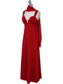1633 Red Evening Dress with Rhinestone Buckle - Red, Alt View Thumbnail