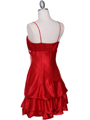 1639 Red Charmeuse Cocktail Dress - Red, Back View Thumbnail