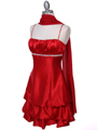 1639 Red Charmeuse Cocktail Dress - Red, Alt View Thumbnail