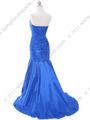 1640 Royal Blue Strapless Taffeta Jeweled Evening Gown - Royal Blue, Back View Thumbnail