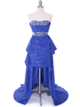 1644 Royal Blue Strapless Jeweled Evening Gown - Royal Blue, Front View Thumbnail