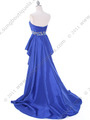1644 Royal Blue Strapless Jeweled Evening Gown - Royal Blue, Back View Thumbnail