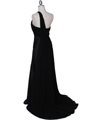 165 Black One Shoulder Evening Dress - Black, Back View Thumbnail