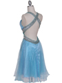 166 Blue Sequin Cocktail Dress - Blue, Back View Thumbnail