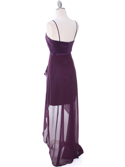 1688 Purple Chiffon High Low Evening Dress - Purple, Back View Medium