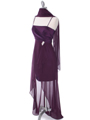 1688 Purple Chiffon High Low Evening Dress - Purple, Alt View Thumbnail