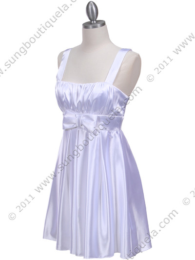 1711 White Charmeuse Cocktail Dress - White, Alt View Medium