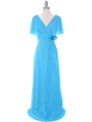 1735 Turquoise Chiffon Evening Dress, Turquoise