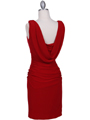 1743 Red Cocktail Dress with Rhinestone Pin - Red, Back View Thumbnail