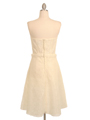 175-1 Cream Color Laced Flower Dress - Cream, Back View Thumbnail