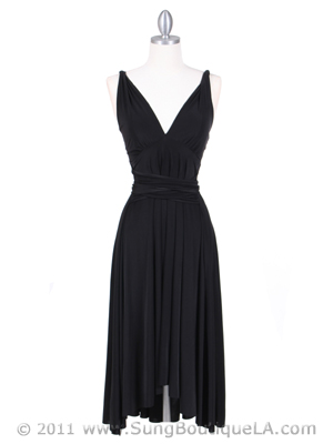 1801 Black 3/4 Length Party Dress, Black