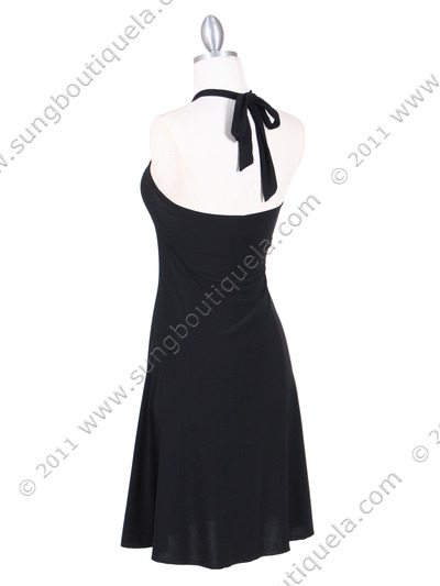 1805 Black Party Dress - Black, Back View Medium