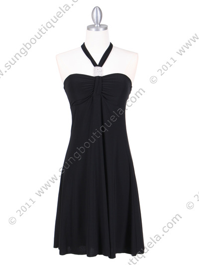 1805 Black Party Dress - Black, Front View Medium