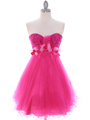C1805 Fuschia Short Prom Dress - Fuschia, Front View Thumbnail