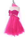 C1805 Fuschia Short Prom Dress - Fuschia, Alt View Thumbnail