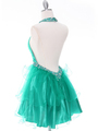 1806 Green Halter Cocktail Dress With Keyhole - Green, Back View Thumbnail