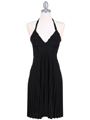 1812 Black Halter Party Dress - Black, Front View Thumbnail