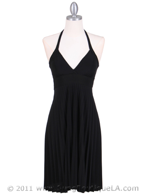 1812 Black Halter Party Dress, Black