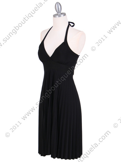 1812 Black Halter Party Dress - Black, Alt View Medium