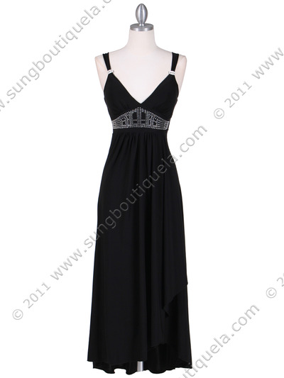 1813 Black Cocktail Dress - Black, Front View Medium