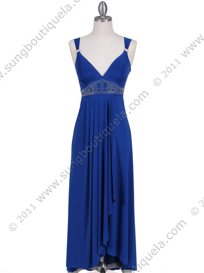 1813 Royal Blue Cocktail Dress - Royal Blue, Front View Medium