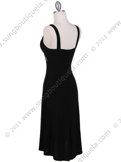 1813S Black Cocktail Dress - Black, Back View Medium