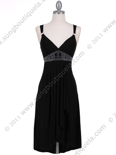 1813S Black Cocktail Dress - Black, Front View Medium