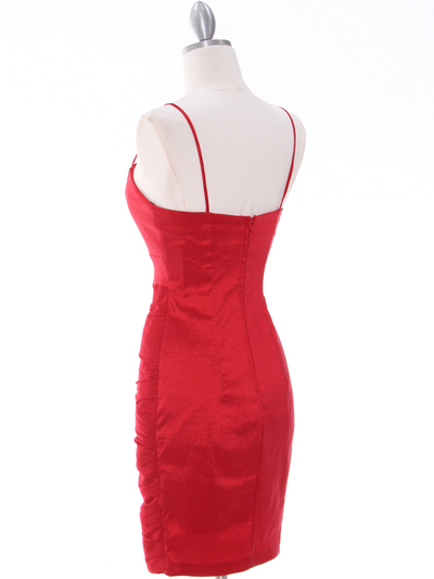 1818 Red Taffeta Cocktail Dress with Bolero - Red, Back View Medium