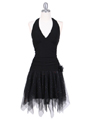 1831 Black Halter Party Dress - Black, Front View Thumbnail