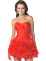 1832 Sweetheart Rosette Short Prom Dress - Red, Front View Thumbnail