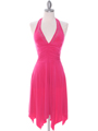 1834 Hot Pink Halter Party Dress - Hot Pink, Front View Thumbnail