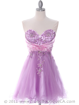 183 Lilac Strapless Homecoming Dress, Lilac