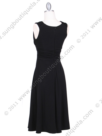 1840 Black Cocktail Dress - Black, Back View Medium