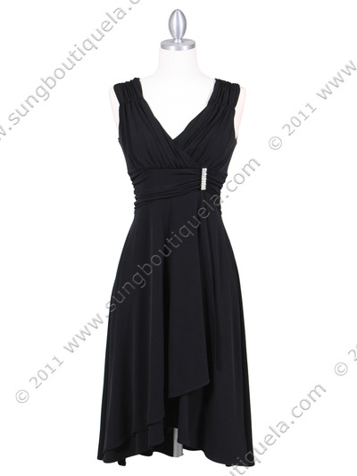 1840 Black Cocktail Dress - Black, Front View Medium