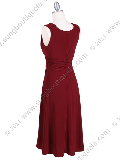 1840 Burgundy Cocktail Dress - Burgundy, Back View Medium