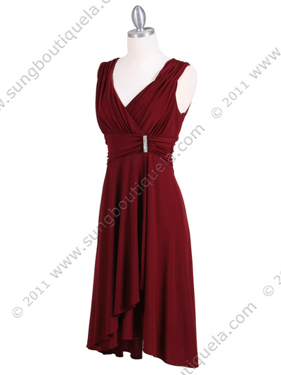 1840 Burgundy Cocktail Dress - Burgundy, Alt View Medium