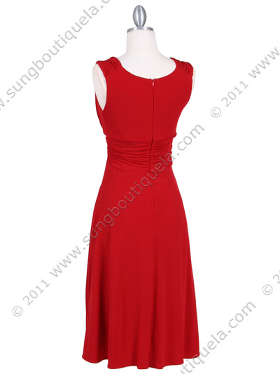1840 Red Cocktail Dress - Red, Back View Medium