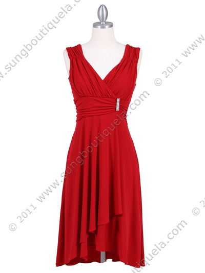 1840 Red Cocktail Dress - Red, Front View Medium