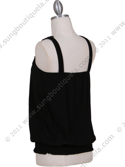1854 Black Sleeveless Top - Black, Back View Medium