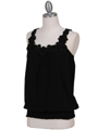 1854 Black Sleeveless Top - Black, Alt View Thumbnail