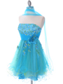 185 Turquoise Strapless Homecoming Dress - Turquoise, Alt View Thumbnail