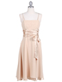 1869 Gold Tea Length Dress - Gold, Front View Thumbnail